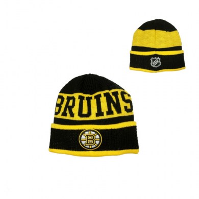 nhl, zimná, čiapka, puck, pattern, cuffed, knit, BOSTON, BRUINS, junior